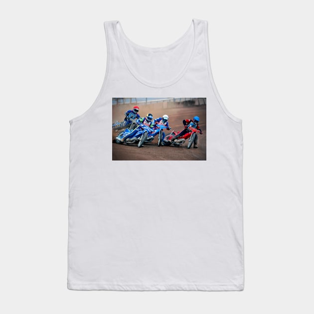 Reading Racers Speedway Motorcycle Action Tank Top by AndyEvansPhotos